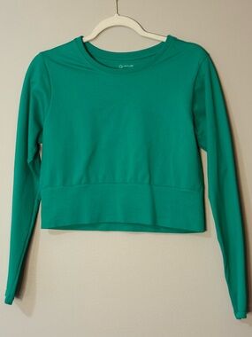 aerie Offline Seamless Green Cropped Top